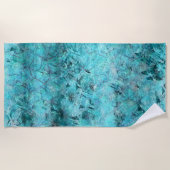 Serviette De Plage Papier néon bleu effilé (Devant)