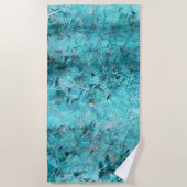 Serviette De Plage Papier néon bleu effilé (Devant)