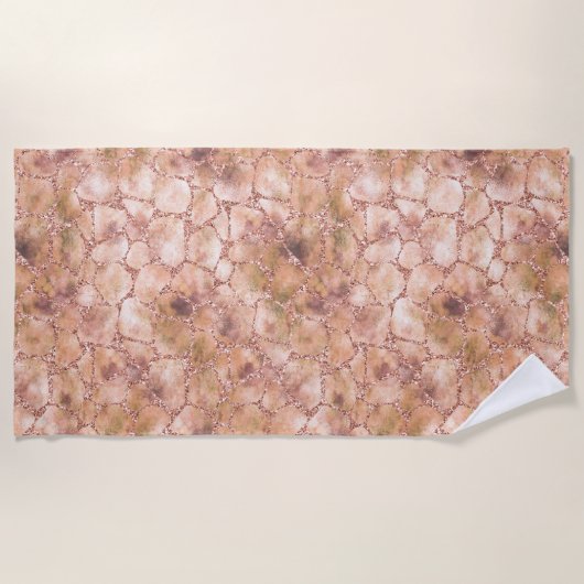 Serviette De Plage Papier Rose Parties scintillant Giraffe Imprimer (Devant)