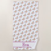 Serviette De Plage Papillon amusant (Devant)