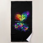 Serviette De Plage Papillon arc-en-ciel (Devant)