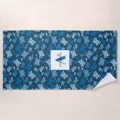 Serviette De Plage Papillon bleu fantaisiste (Devant)