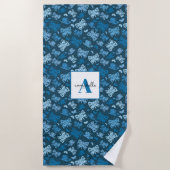 Serviette De Plage Papillon bleu fantaisiste (Devant)