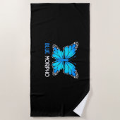 Serviette De Plage Papillon bleu Morpho (Devant)