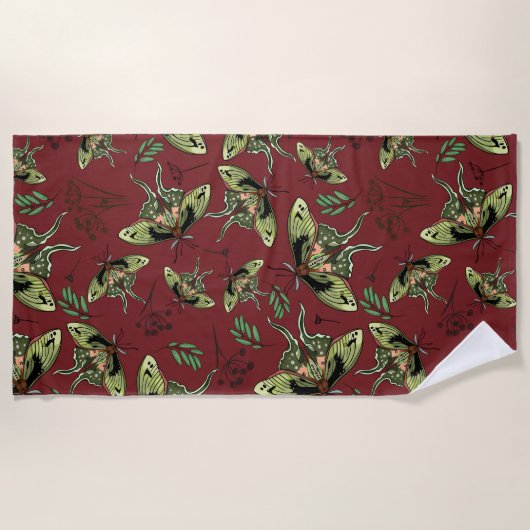 Serviette De Plage Papillon d'aquarelle et fleur de lavande Yoga Mat (Devant)