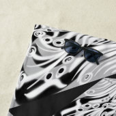 Serviette De Plage Papillon gris noir et blanc ailé Abstrait (En situation)