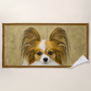 Serviette De Plage Papillon (Hound Tri) Peinture - Art Chien original