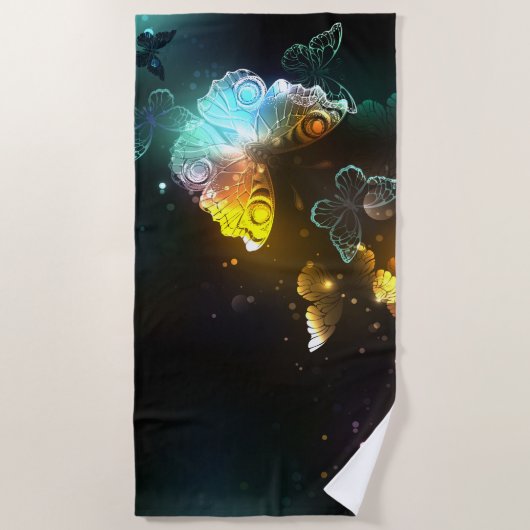 Serviette De Plage Papillon lumineux et papillons de nuit (Devant)