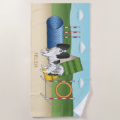 Serviette De Plage Papillon Noir Et Blanc Avec Équipement D'Agilité (Devant)