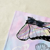 Serviette De Plage Papillon Pastel Dreamy Personnalisé (En situation)