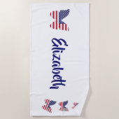 Serviette De Plage Papillon patriotique américain Drapeau américain P (Devant)