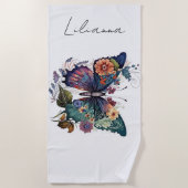 Serviette De Plage Papillon personnalisé (Devant)