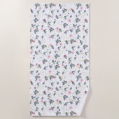 Serviette De Plage papillon rose violet motif d'été (Devant)