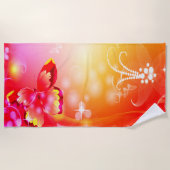 Serviette De Plage Papillon rouge (Devant)