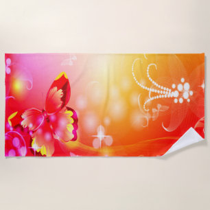 Serviette De Plage Papillon rouge