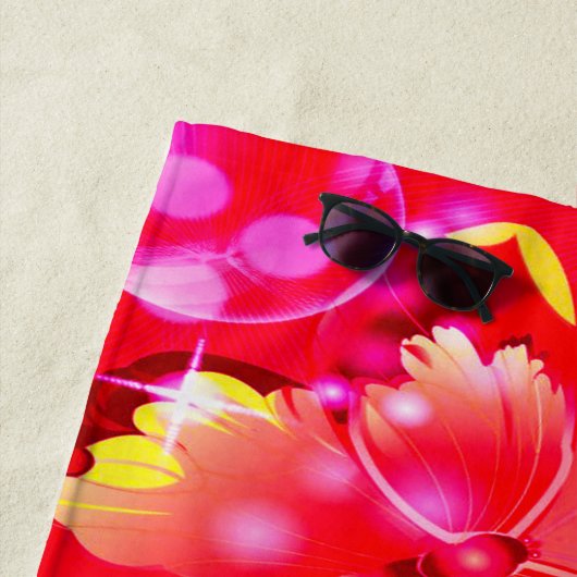 Serviette De Plage Papillon rouge (En situation)