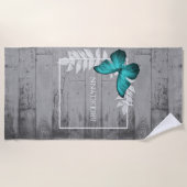 Serviette De Plage Papillon turquoise Rustic Beach Towne (Devant)