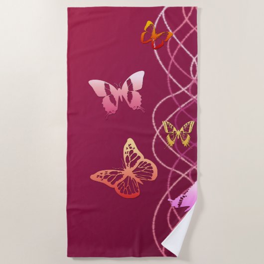 Serviette De Plage Papillons (Devant)