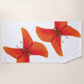 Serviette De Plage Papillons à Poppy rouge orange avec votre nom (Devant)