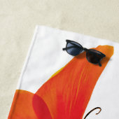 Serviette De Plage Papillons à Poppy rouge orange avec votre nom (En situation)