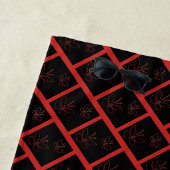 Serviette De Plage Papillons aux contours roses noir Thunder_Cove (En situation)