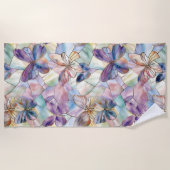 Serviette De Plage Papillons bleu pourpre (Devant)