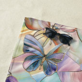 Serviette De Plage Papillons bleu pourpre (En situation)