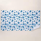 Serviette De Plage Papillons bleus (Devant)