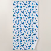 Serviette De Plage Papillons bleus (Devant)