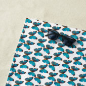 Serviette De Plage Papillons bleus turquoise (En situation)