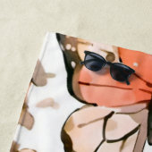 Serviette De Plage Papillons, Coeurs et Fleurs (En situation)