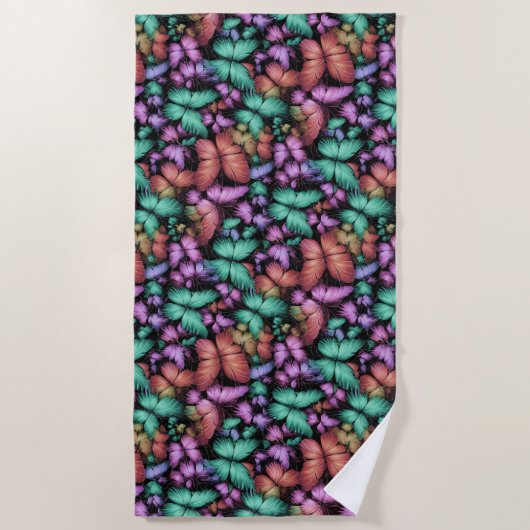 Serviette De Plage Papillons colorés Imprimer (Devant)