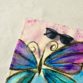 Serviette De Plage Papillons colorés mignons - (En situation)