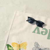 Serviette De Plage Papillons colorés personnalisés (En situation)