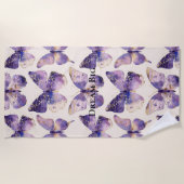 Serviette De Plage Papillons Purple Gold (Devant)
