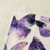 Serviette De Plage Papillons Purple Gold (En situation)