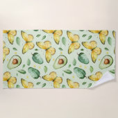 Serviette De Plage Papillons verts d'avocat Anniversaire (Devant)