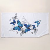 Serviette De Plage Papillons volants bleus Morpho (Devant)