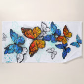 Serviette De Plage Papillons volants Morpho et Monarch (Devant)