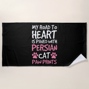 Serviette De Plage Paquets Perse Pat Paw Prints Coeur