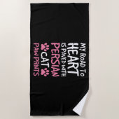 Serviette De Plage Paquets Perse Pat Paw Prints Coeur (Devant)