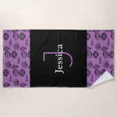 Serviette De Plage Par Sea Shells Nom du monogramme (Devant)