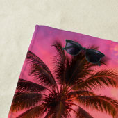 Serviette de plage Paradis Coucher de soleil rose (En situation)