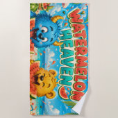 Serviette De Plage Paradis de la Pastèque Épique Fête Monstre d'Été (Devant)