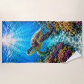Serviette de plage Paradis de la Tortue de Mer (Devant)
