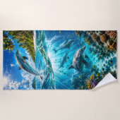 Serviette de plage Paradis des dauphins (Devant)
