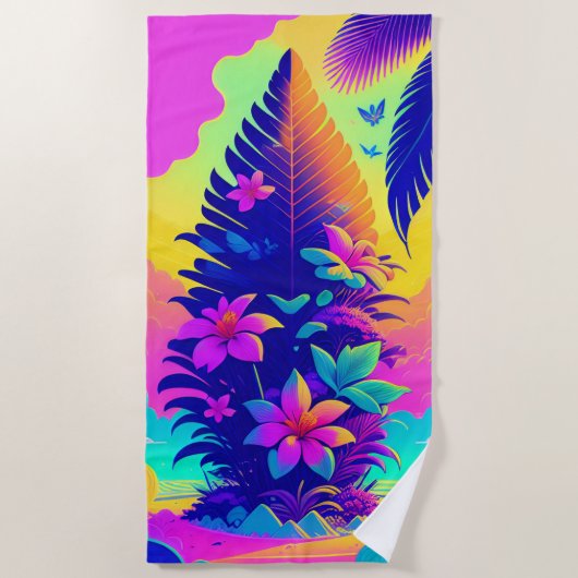 Serviette De Plage Paradis tropical Floral (Devant)