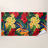 Serviette De Plage Paradis tropical Floral hawaïen (Devant)