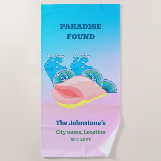 Serviette De Plage Paradis trouvé (Devant)