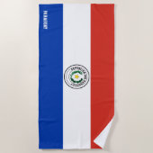 Serviette De Plage Paraguay Drapeau splendide patriotique (Devant)